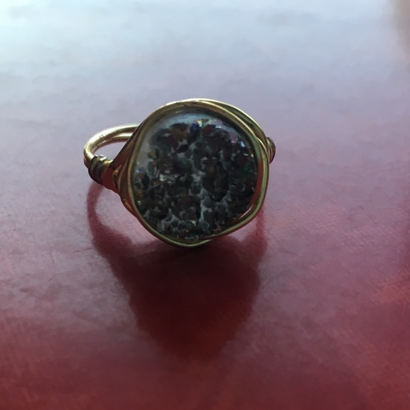 Handmade Purple Sparkle Druzy Ring Size 7 - Picture 4 of 6